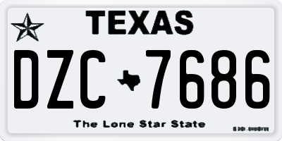 TX license plate DZC7686