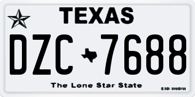 TX license plate DZC7688