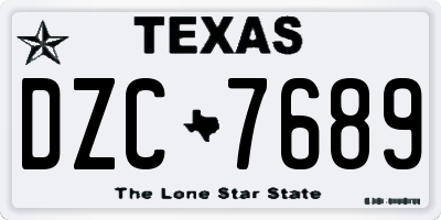 TX license plate DZC7689