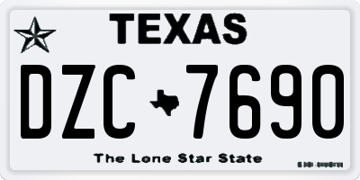 TX license plate DZC7690