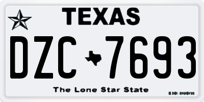 TX license plate DZC7693