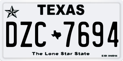 TX license plate DZC7694