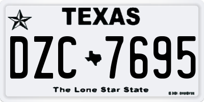 TX license plate DZC7695