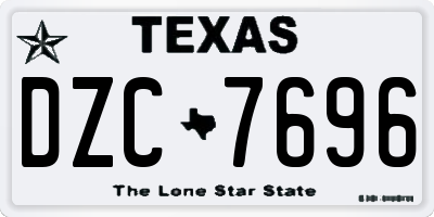 TX license plate DZC7696