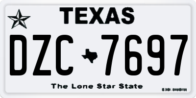 TX license plate DZC7697