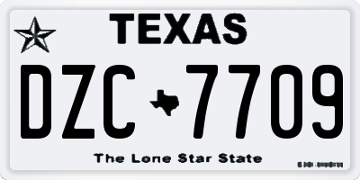 TX license plate DZC7709