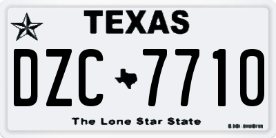 TX license plate DZC7710