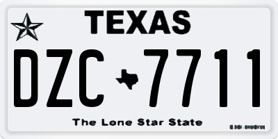 TX license plate DZC7711