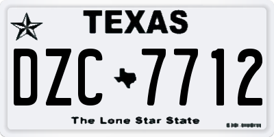 TX license plate DZC7712