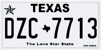TX license plate DZC7713