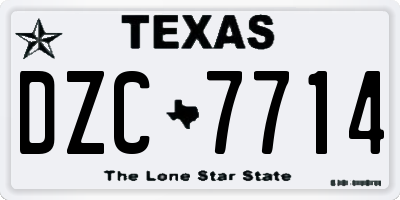 TX license plate DZC7714