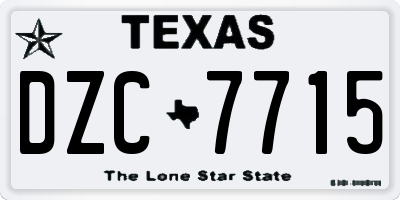 TX license plate DZC7715