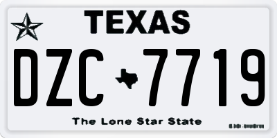 TX license plate DZC7719