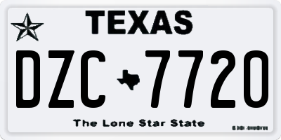 TX license plate DZC7720