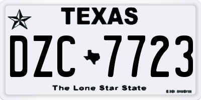 TX license plate DZC7723