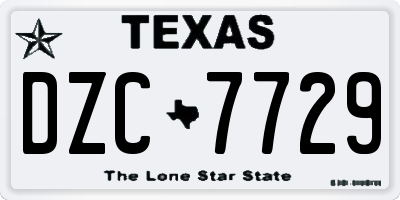 TX license plate DZC7729