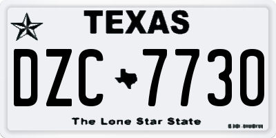 TX license plate DZC7730