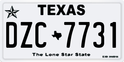 TX license plate DZC7731