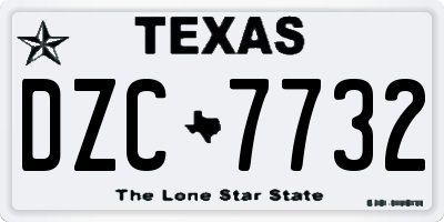 TX license plate DZC7732