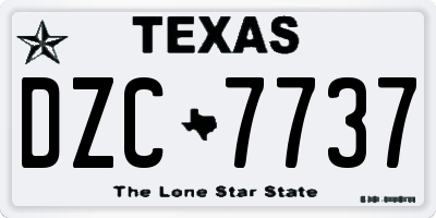 TX license plate DZC7737