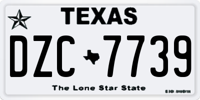 TX license plate DZC7739