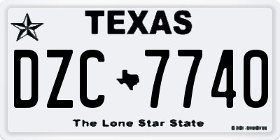 TX license plate DZC7740