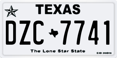 TX license plate DZC7741