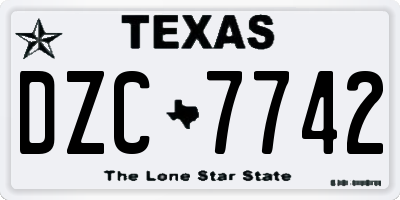 TX license plate DZC7742