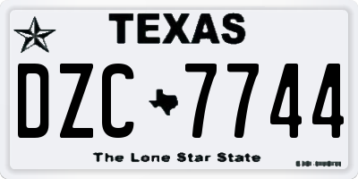 TX license plate DZC7744
