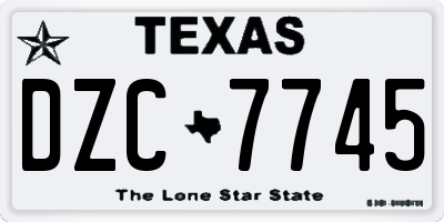 TX license plate DZC7745
