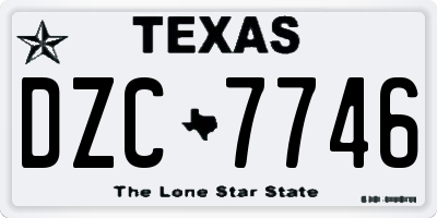 TX license plate DZC7746