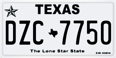 TX license plate DZC7750