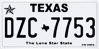 TX license plate DZC7753
