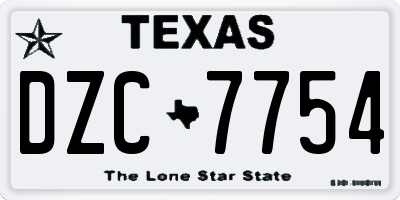 TX license plate DZC7754