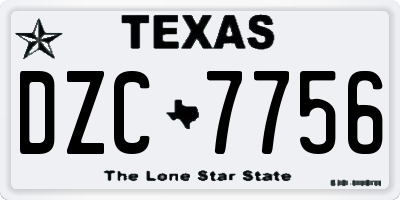 TX license plate DZC7756