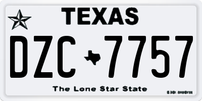 TX license plate DZC7757