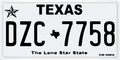 TX license plate DZC7758
