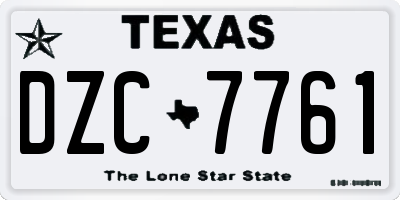 TX license plate DZC7761