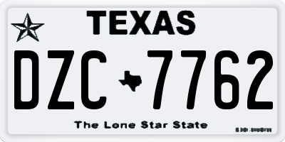 TX license plate DZC7762