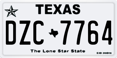 TX license plate DZC7764