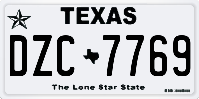 TX license plate DZC7769