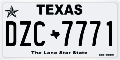 TX license plate DZC7771