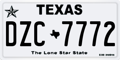TX license plate DZC7772