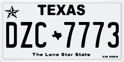 TX license plate DZC7773