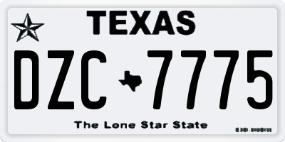 TX license plate DZC7775