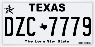 TX license plate DZC7779