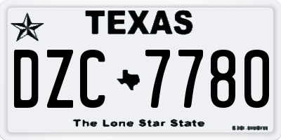 TX license plate DZC7780