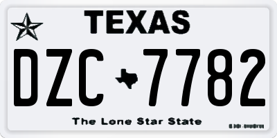 TX license plate DZC7782