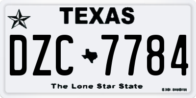 TX license plate DZC7784