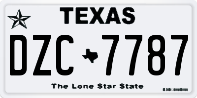TX license plate DZC7787
